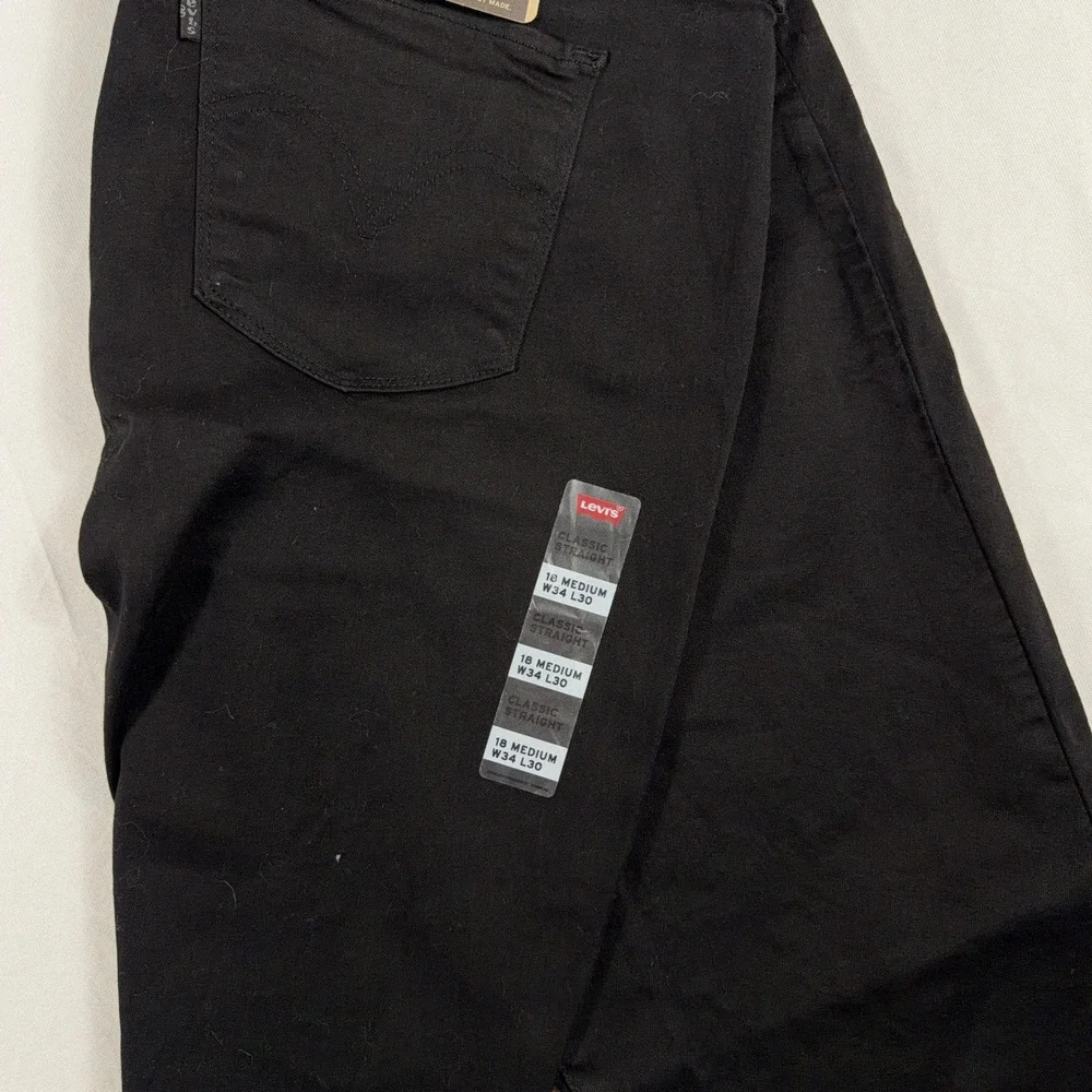 Levi's Classic Straight Hypersoft Mid Rise Jeans 18‎ Medium W34 L30 Black NWT